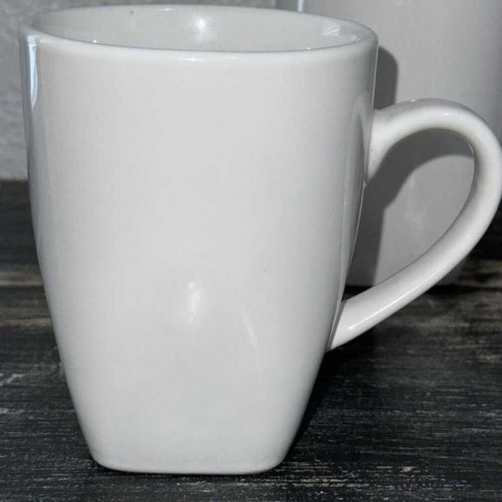 Set Of 4 Palm Restaurant Quality Stoneware Coffee Mugs White - Picture 4 of 8